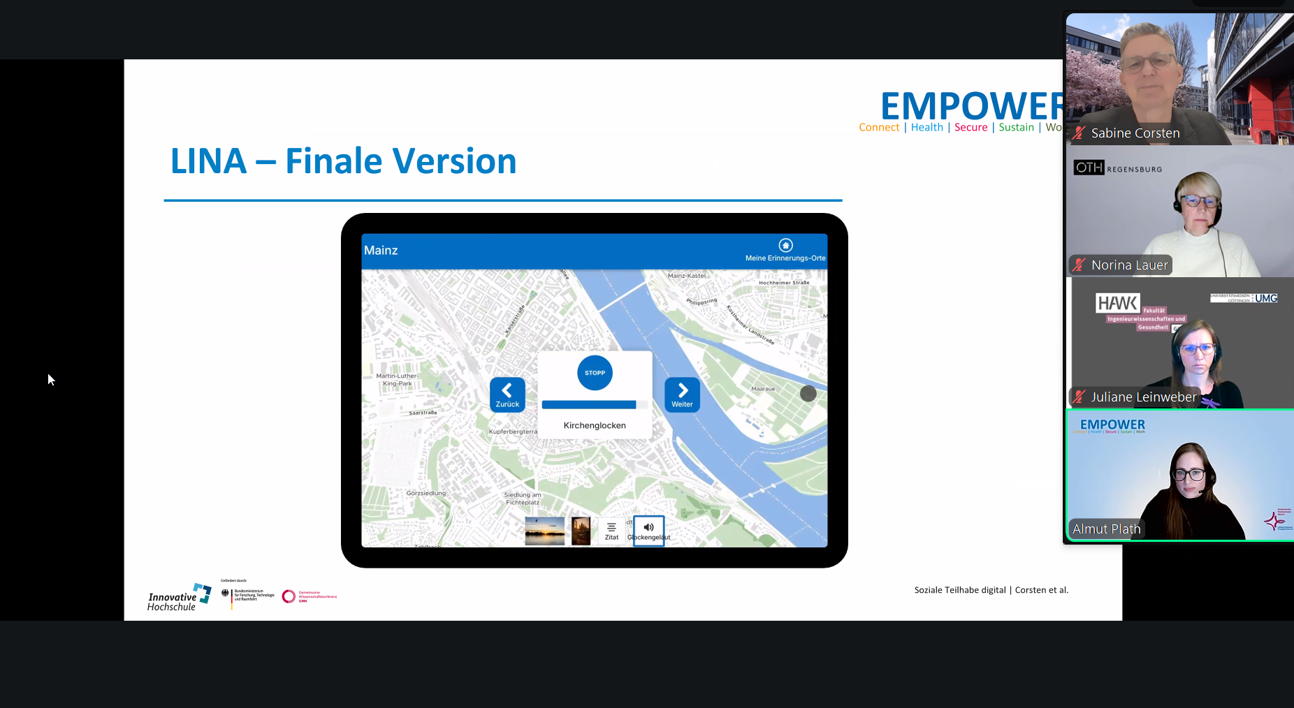 Screenshot der Abschlussveranstaltung des EMPOWER-Teilprojekts „Soziale Teilhabe digital 