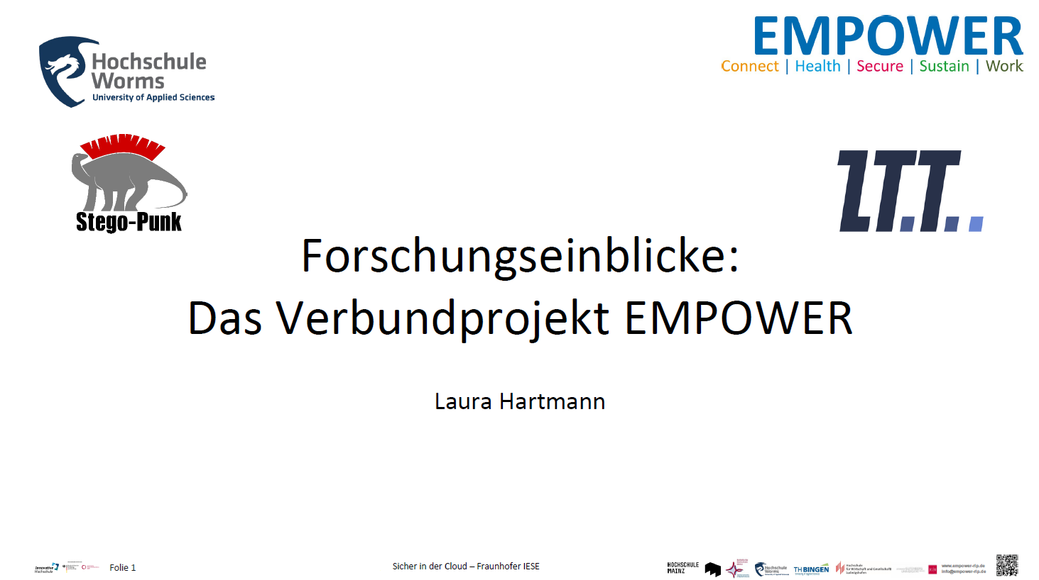 Titelfolie von Laura Hartmanns Vortrag auf der Fachtagung zu Cloud-Sicherheit